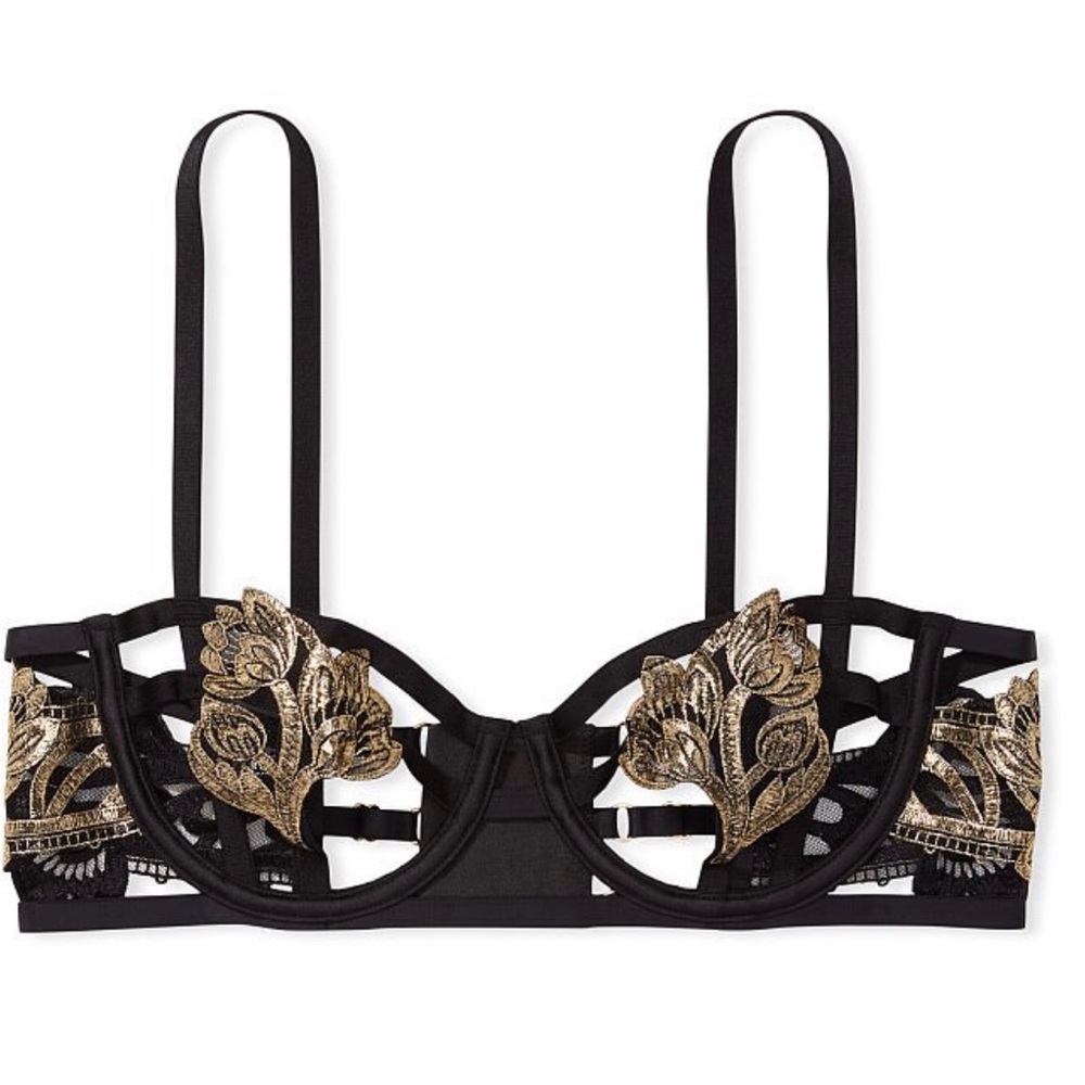 Victoria’s Secret VERY SEXY
Strappy Embroidered Open Cup Balconette Bra 34C